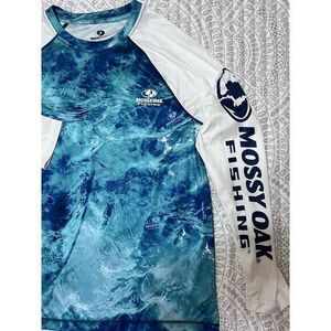 Mossy Oak Fishing Shirt‎ Mens Size L Large Fishing Long Sleeve  Water